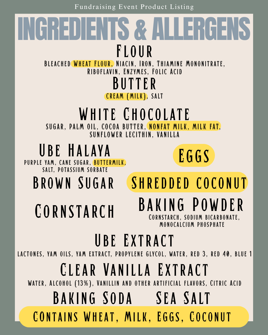 White Chocolate Coconut Ube