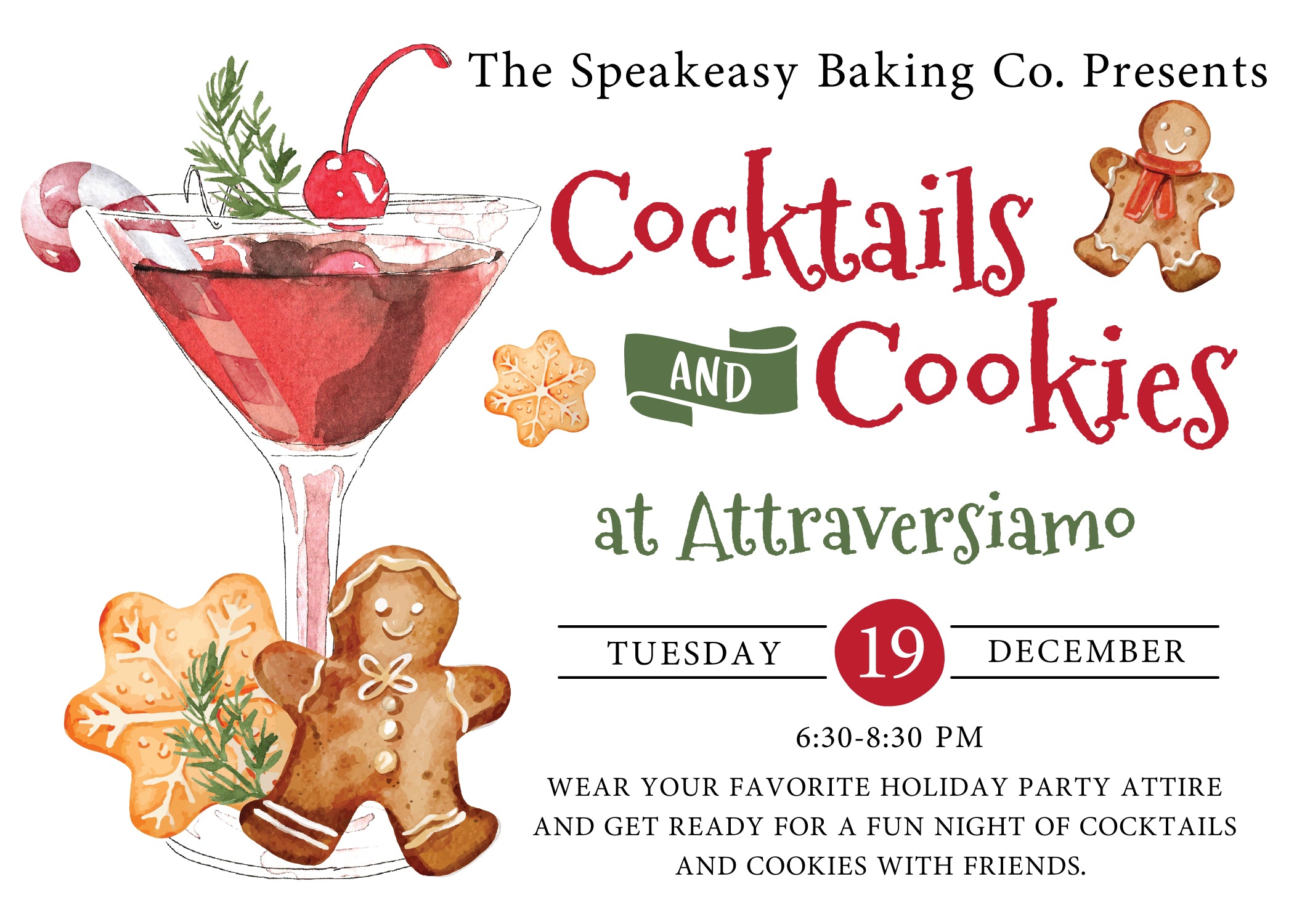 Holiday Cookies & Cocktails The Speakeasy Baking Co